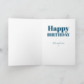 第100誕生日ブルータイポグラフィ カード (内部)