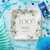 第100誕生日ユーカリ ペーパープレート (パーティー)