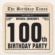 第100誕生日ヴィンテージ新聞おもしろいユニークカスタム