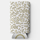 第100誕生日乱数パターン金ゴールド スリム缶クーラー (裏面)