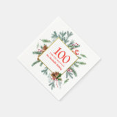 第100誕生日冬素朴の緑 スタンダードカクテルナプキン (角)