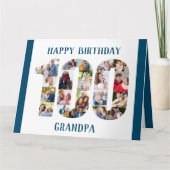 第100誕生日切り出し番号100フォトコラージュ カード (正面)