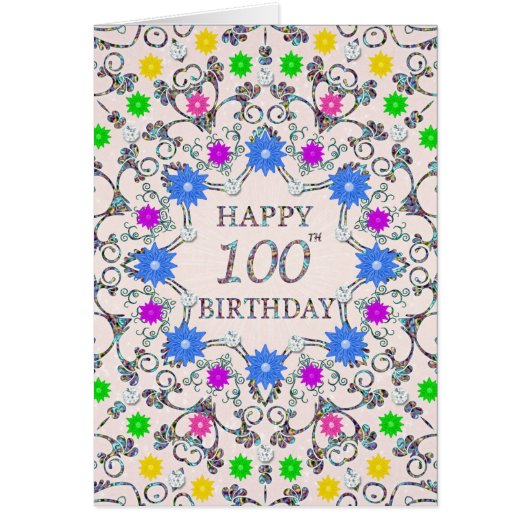 第100誕生日抽象芸術花 (正面)