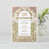 第100誕生日招待状アールヌーボーデイジー 招待状 (スタンド正面)