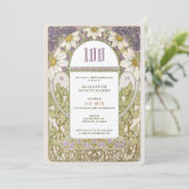 第100誕生日招待状アールヌーボーデイジー 招待状 (スタンド正面)