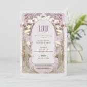 第100誕生日招待状アールヌーボーバイミュシャ 招待状 (スタンド正面)