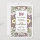 第100誕生日招待状アールヌーボーバイミュシャ 招待状 (正面)