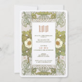 第100誕生日招待状アールヌーボーバイミュシャ 招待状 (正面)