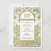 第100誕生日招待状アールヌーボーバイミュシャ 招待状 (正面)