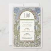 第100誕生日招待状アールヌーボーバイミュシャ 招待状 (正面)