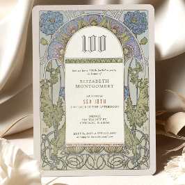 第100誕生日招待状アールヌーボーバイミュシャ 招待状