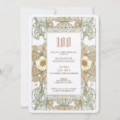 第100誕生日招待状アールヌーボーバイミュシャ 招待状 (正面)