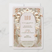 第100誕生日招待状アールヌーボーバイミュシャ 招待状 (正面)