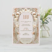 第100誕生日招待状アールヌーボーバイミュシャ 招待状 (スタンド正面)
