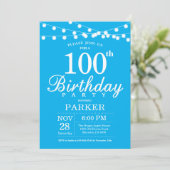 第100誕生日招待状青 招待状 (スタンド正面)
