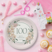 第100誕生日熱帯フローラ ペーパープレート (パーティー)