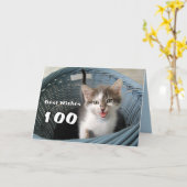 第100誕生日熱狂する子 カード (黄色い花)