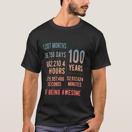 第100誕生日男女おもしろい100歳 Tシャツ (正面)