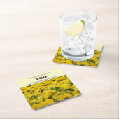 第100誕生日黄色フローラマイルストーンパーティー スクエアペーパーコースター (インサイチュ)