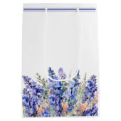 第100誕生日7月誕生月フラワーブルー ミディアムペーパーバッグ (裏面)