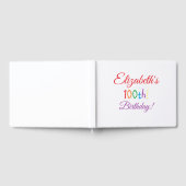 「第100誕生日」パーソナライズされたゲストブック ゲストブック (全面)