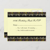 第100誕生日RSVPカード インビテーションポストカード (正面/裏面)