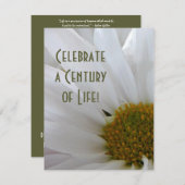 第100誕生祝いデイジー 招待状 (正面/裏面)