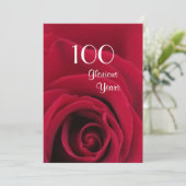 第100誕生祝い!-深いレッド·ローズ 招待状 (スタンド正面)