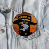 第101回空中の叫びを上げるワシの退役軍人のベット 缶バッジ (インサイチュ)