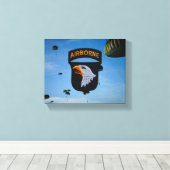 第101回ABN空挺叫びイーグルズ退役軍人ベット キャンバスプリント (インサイチュ (ウッドフロア))