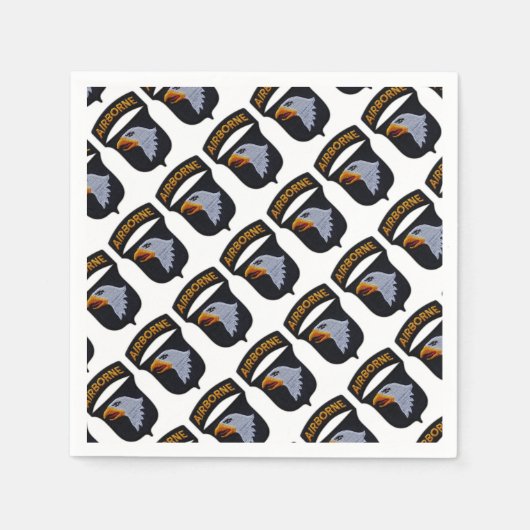 第101回ABN空挺師団がイーグルズベットを叫ぶ スタンダードカクテルナプキン (正面)