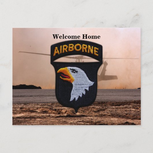 第101回ABN DIV空挺師団パッチ ポストカード (正面)