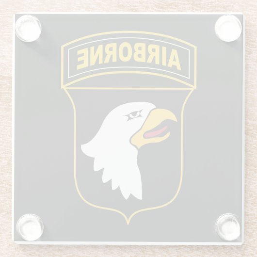 第101機上師団軍隊退役軍人 ガラスコースター (裏面)