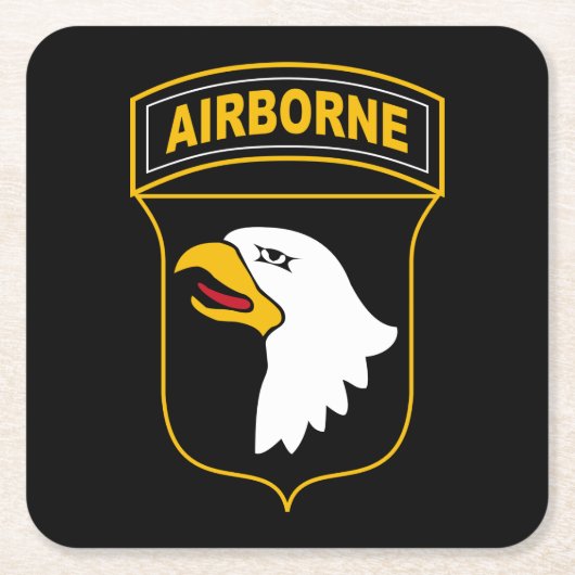 第101機上師団軍隊退役軍人 スクエアペーパーコースター (正面)