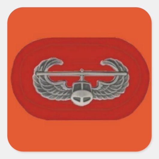 第101砲兵オーバルステッカーのエアアサルトバッジ スクエアシール (正面)