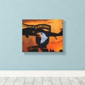 第101空挺叫びイーグルズ退役軍人車 キャンバスプリント (インサイチュ (ウッドフロア))