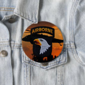 第101空挺叫びイーグルズ退役軍人車 缶バッジ (インサイチュ)