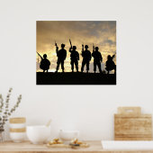 第101空挺師団の兵士のシルエット ポスター (キッチン)