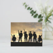 第101空挺師団の兵士のシルエット ポストカード (スタンド正面)