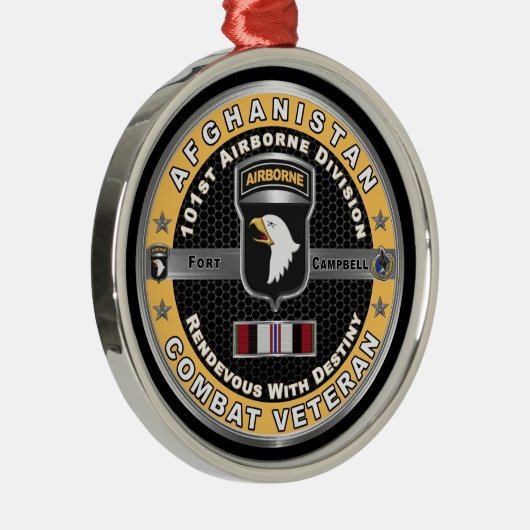 第101空挺師団アフガニスタン退役軍人 メタルオーナメント (右)