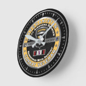第101空挺師団アフガニスタン退役軍人 ラウンド壁時計 (傾斜)