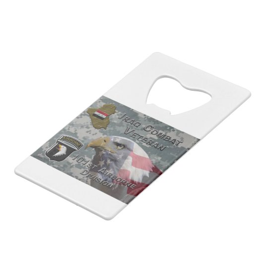 第101空挺師団イラク戦闘退役軍人 クレジットカード栓抜き (裏面アングル)