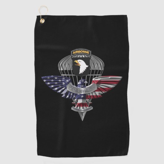 第101空挺師団イーグカスタマイズル師団 ゴルフタオル (正面)