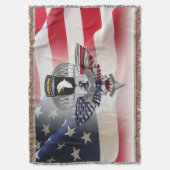 第101空挺師団イーグルズ退役軍人 スローブランケット (正面縦)