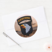 第101空挺師団イーグルパッチ叫び ラウンドシール (封筒)