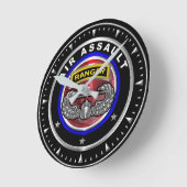 第101空挺師団エアアサルトレンジャー ラウンド壁時計 (傾斜)