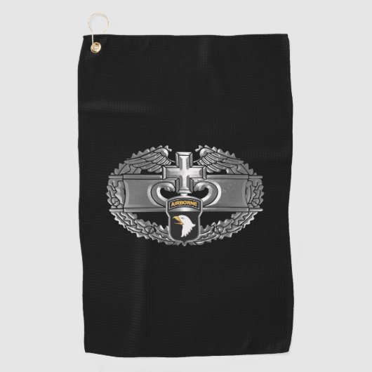 第101空挺師団コンバットメディックバッジ ゴルフタオル (正面)