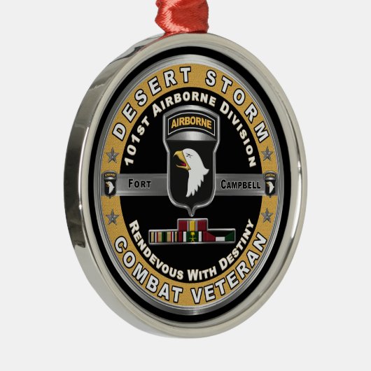 第101空挺師団デザートストーム退役軍人 メタルオーナメント (右)