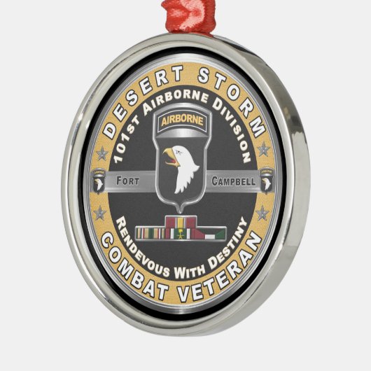 第101空挺師団デザートストーム退役軍人 メタルオーナメント (左)