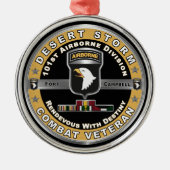 第101空挺師団デザートストーム退役軍人 メタルオーナメント (正面)